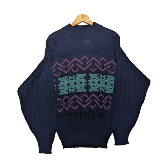 80s Gitano tribal design knit sweater - Picture 1 of 4